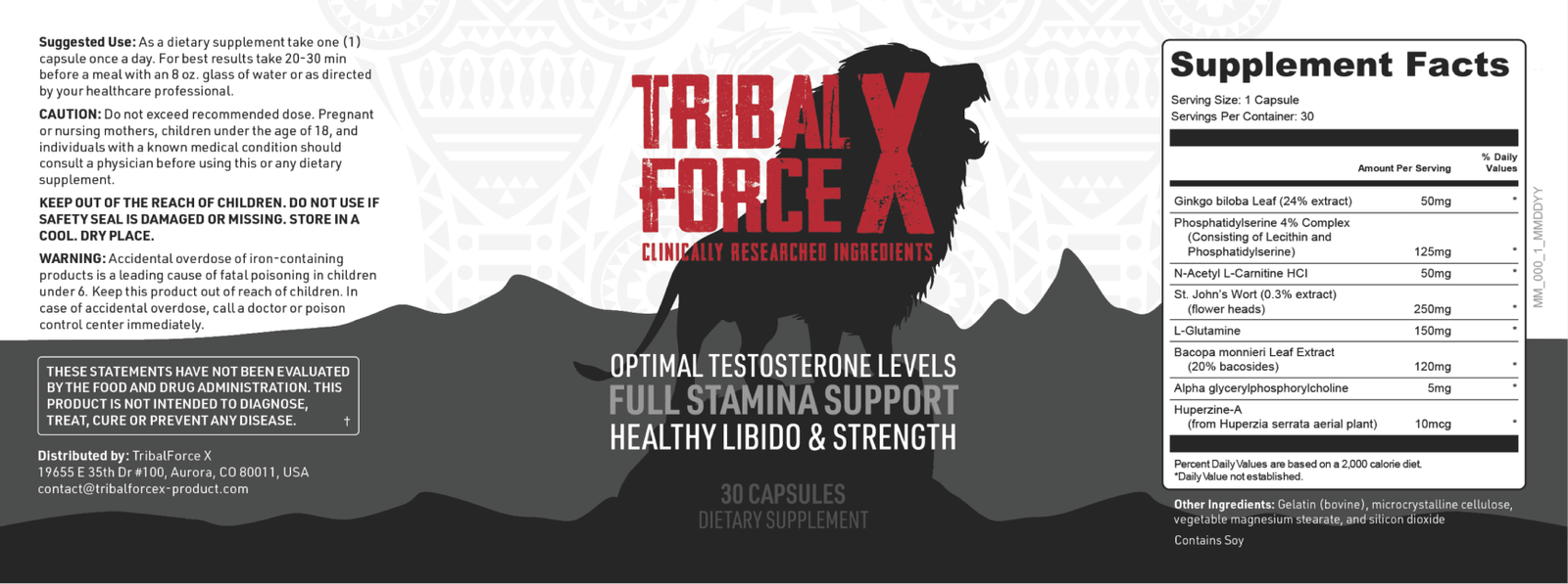 tribalforcex ingredients